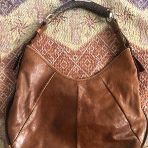 Vintage YSL Brown Leather Mombasa Bag with Horn